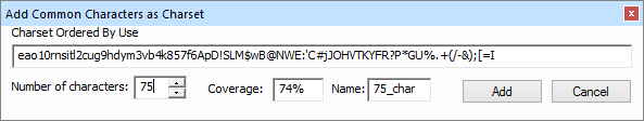 75 most used characters 75 most used characters